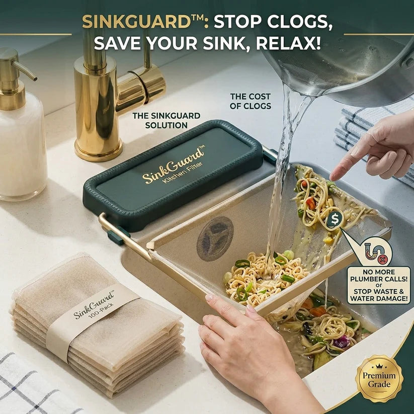 SinkGuard™ – Kitchen Sink Filter Rack (100 Mesh Bags Included)