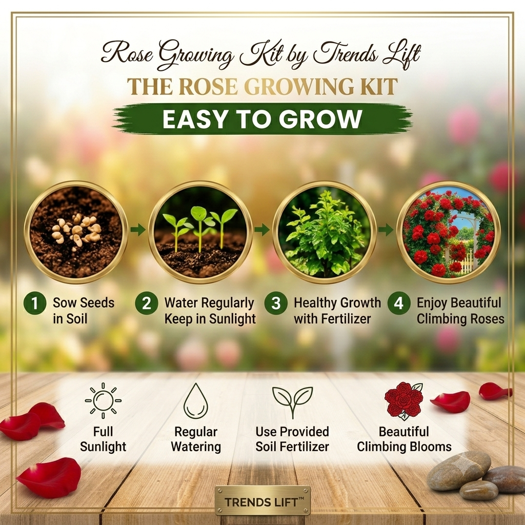 The Rose Growing Kit by Trends Lift™ (2 Rose Seed Packs + 1 Soil Fertilizer)