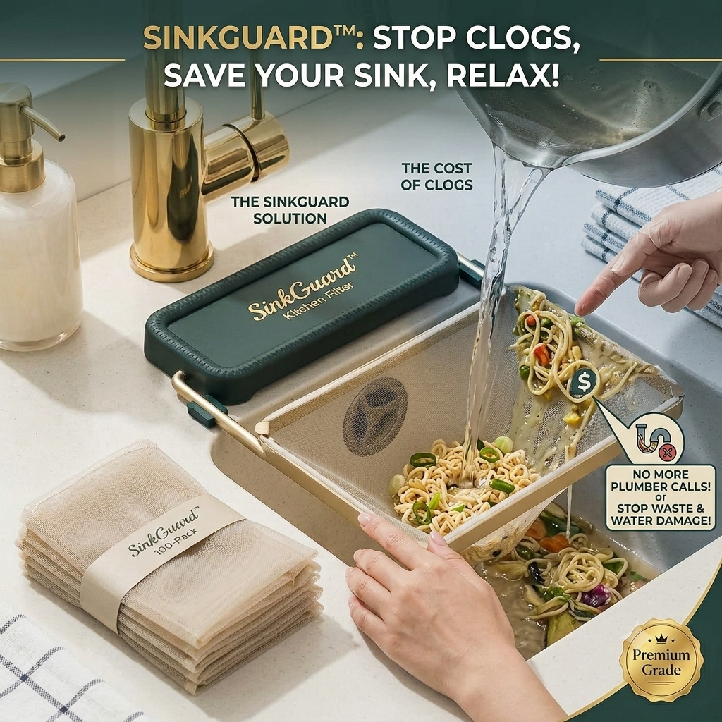SinkGuard™ – Kitchen Sink Filter Rack (100 Mesh Bags Included)