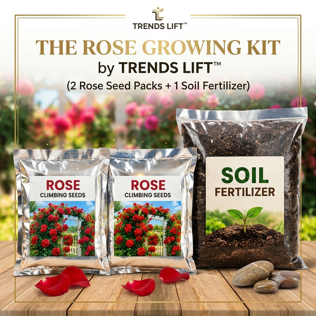 The Rose Growing Kit by Trends Lift™ (2 Rose Seed Packs + 1 Soil Fertilizer)
