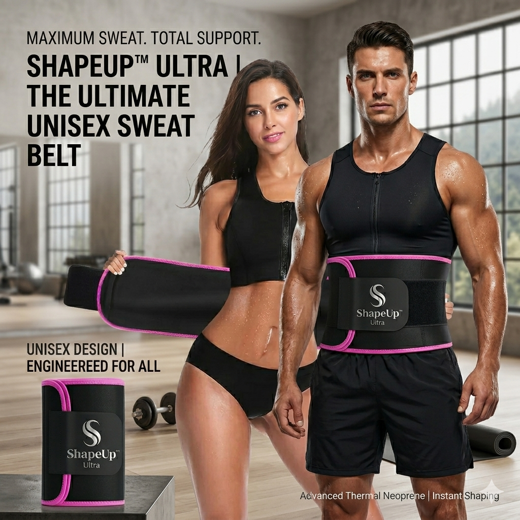 ShapeUp™ Ultra - Premium Sweat Slim Belt for Men & Women |Tummy Trimmer & Belly Fat Burner