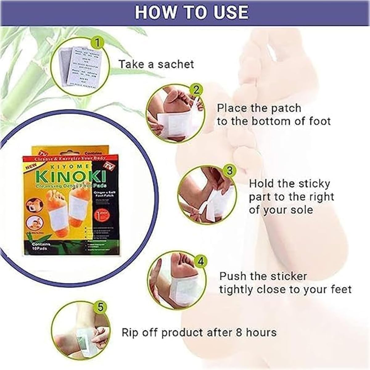 🦶 KINOKI Herbal Foot Patches 🌙 | Deep Detox & Relaxation Therapy 💆‍♂️| BUY 1 GET 1 FREE
